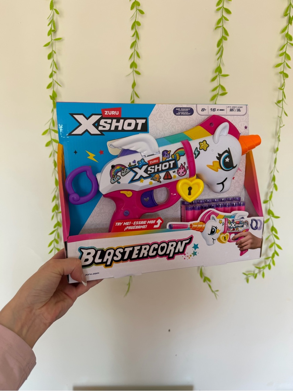 Zuru X-Shot Blastercorn Unicorn Blaster Toy - Pink & White